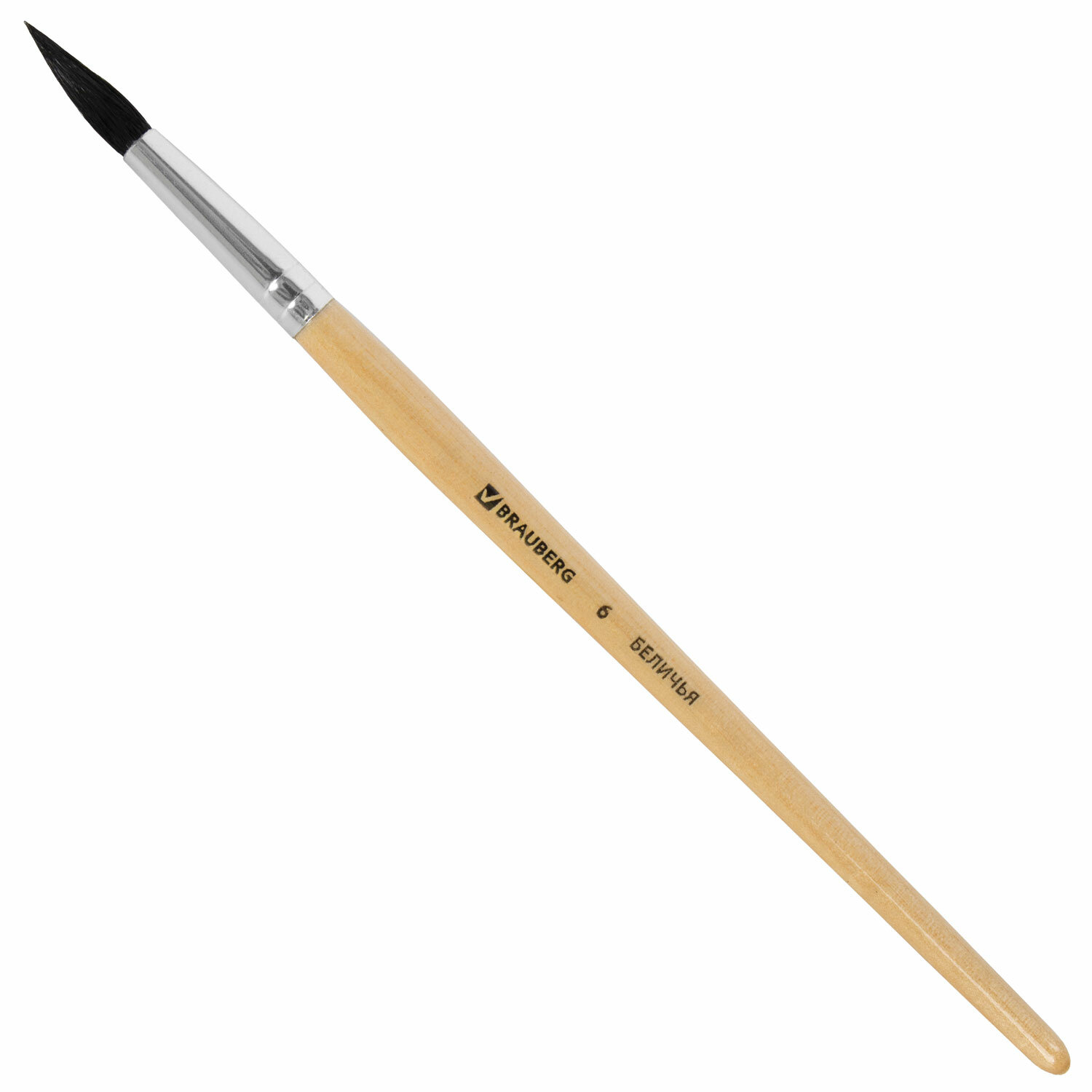 

Кисть Brauberg, белка, круглая, № 6, 200183, 30 шт