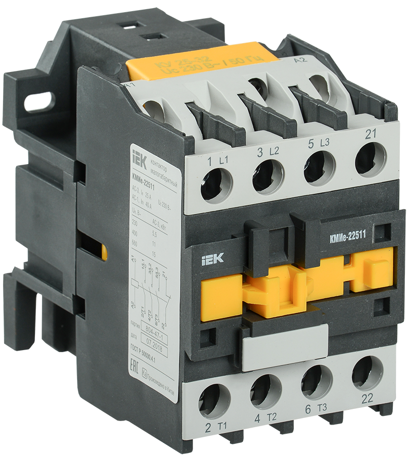 

Контактор КМИе-22511 25А 230В/АС3 1NC GENERICA
