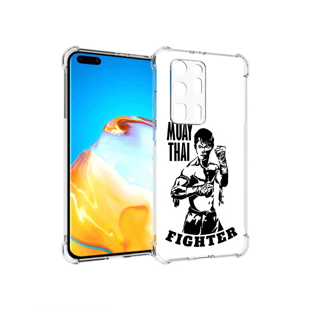 

Чехол MyPads Tocco для Huawei P40 Pro+ Единоборства муайтай, Прозрачный, Tocco