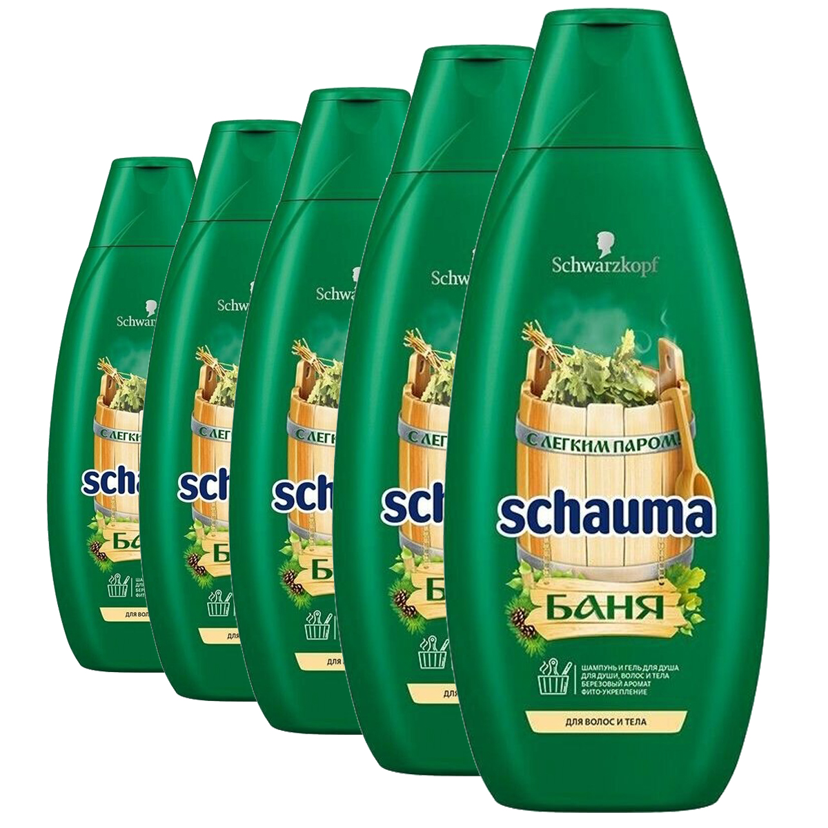 

Шампунь и гель для душа Schauma Баня 380 мл 5 шт, Баня