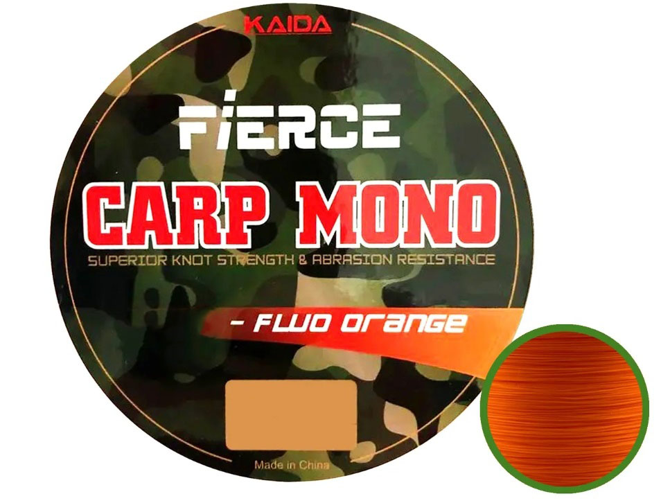 

Леска монофильная Kaida Fierce Carp Mono 0,4 мм, 850 м, 10,9 кг, orange, 1 шт., Fierce Carp Mono