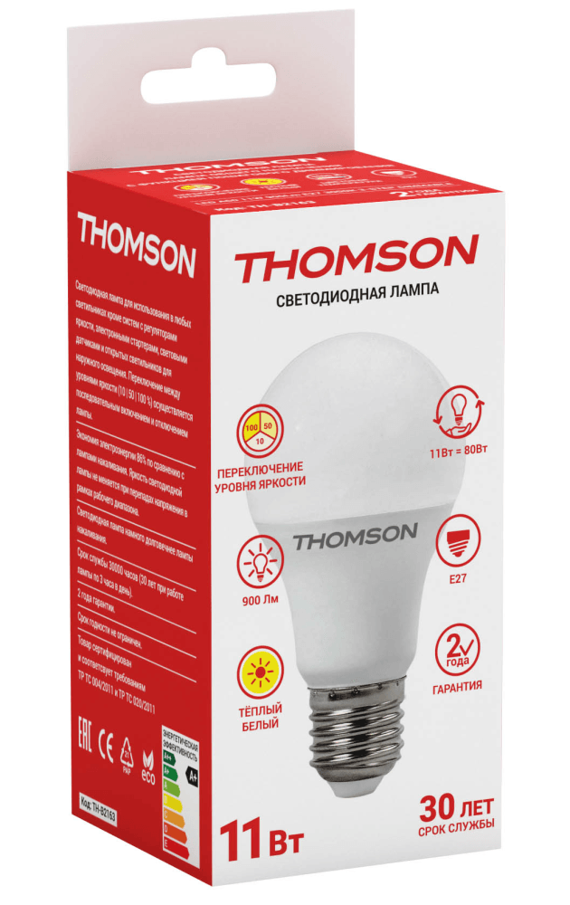 фото Лампа светодиодная hiper thomson led a60 11w 900lm e27 3000k 3-step dimmable