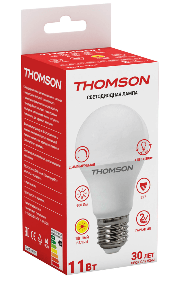 фото Лампа светодиодная hiper thomson led a60 11w 900lm e27 3000k dimmable