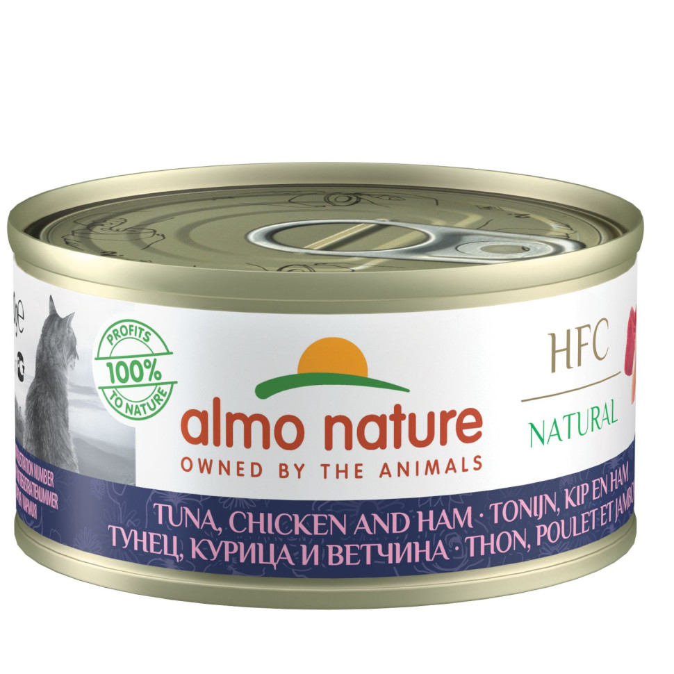 

Консервы для кошек Almo Nature HFC с тунцом, курицей и ветчиной 24шт по 70г