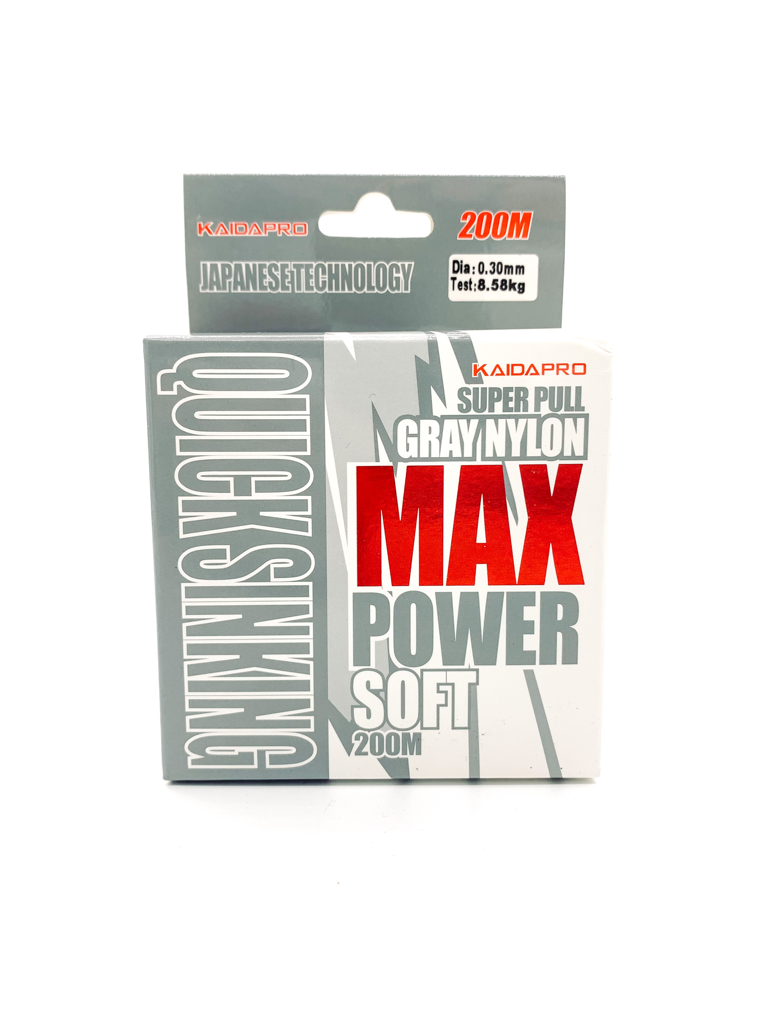 фото Леска монофильная kaida pro max power soft 0,3 мм, 200 м, 8,58 кг, grey, 1 шт.