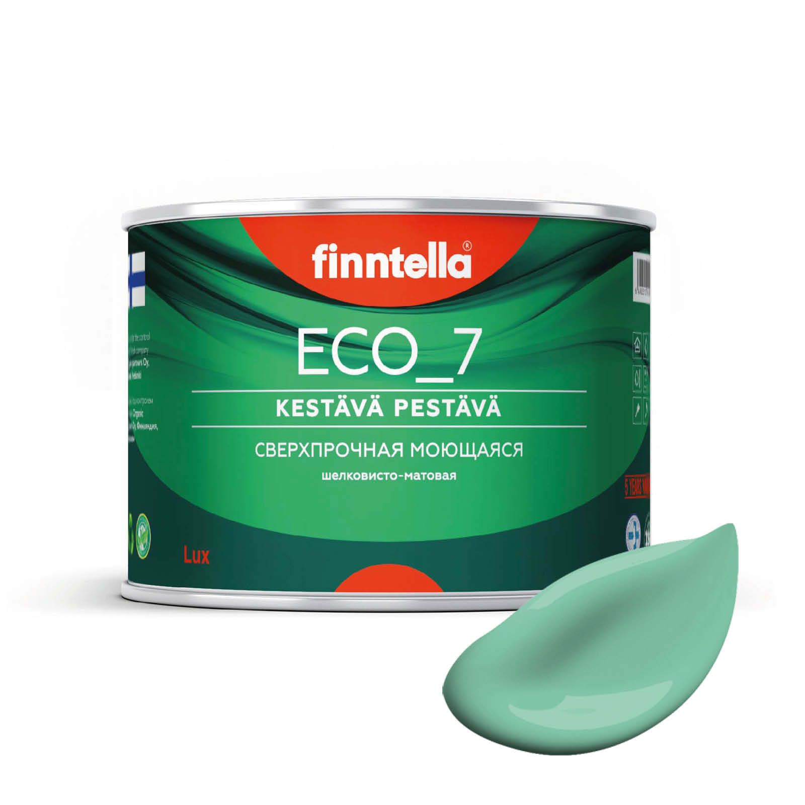 

Высокостойкая интерьерная краска FINNTELLA ECO_7 с оптическим эффеком EggShell. Усилена по, Зеленый, интерьерная ECO_7 EggShell с защитой от пятен и царапин