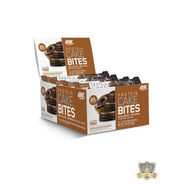 фото Батончики спортивные optimum nutrition cake bites - пончик, 65 г, 9 шт.