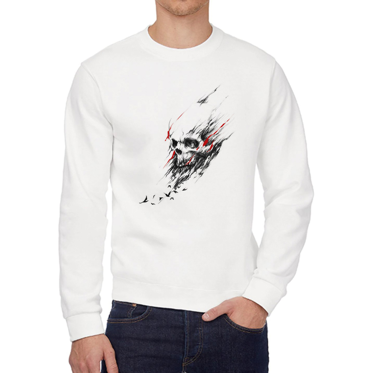 

Свитшот унисекс CoolPodarok W015613 белый 58 RU, 8W015613