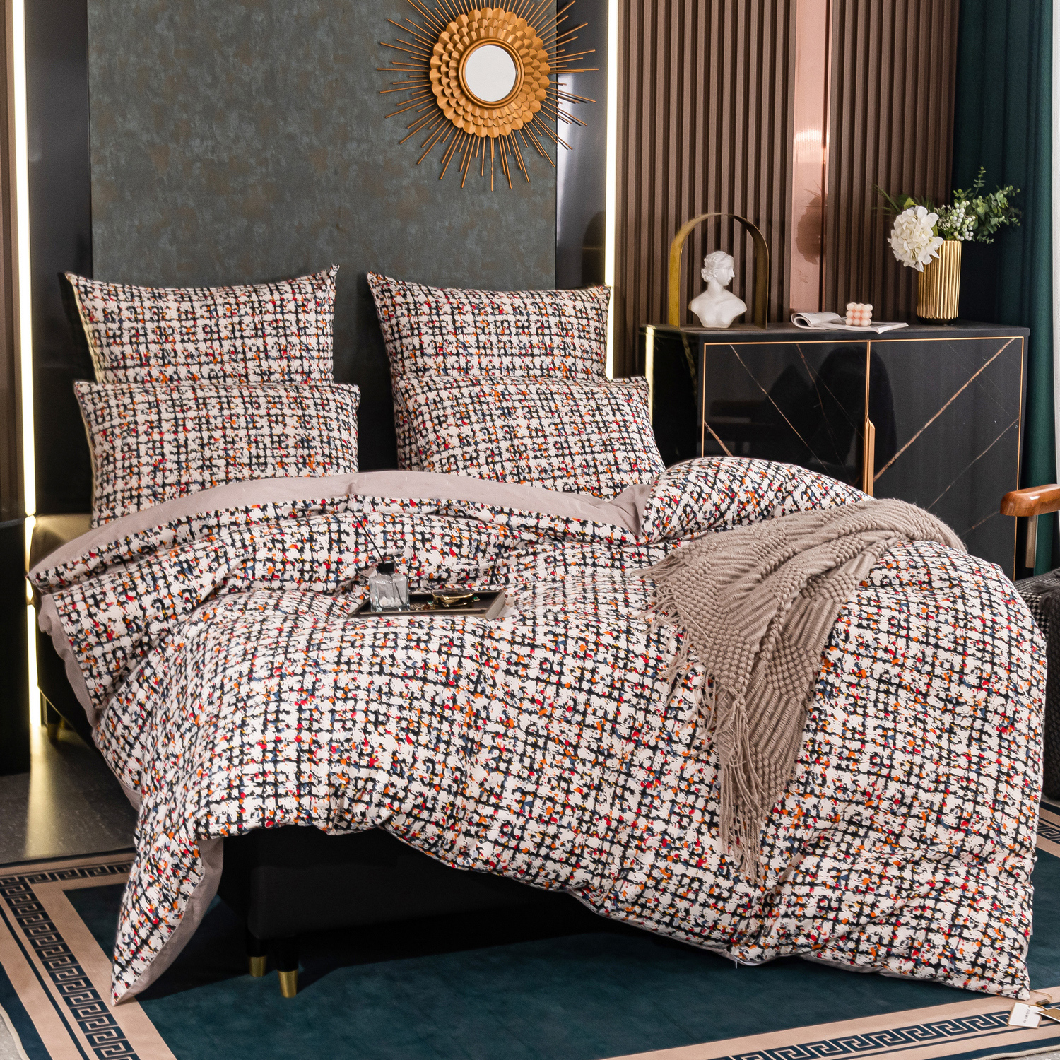 

Постельное белье VIVA-HOME TEXTILE сатин люкс 2 спальный на молнии, A