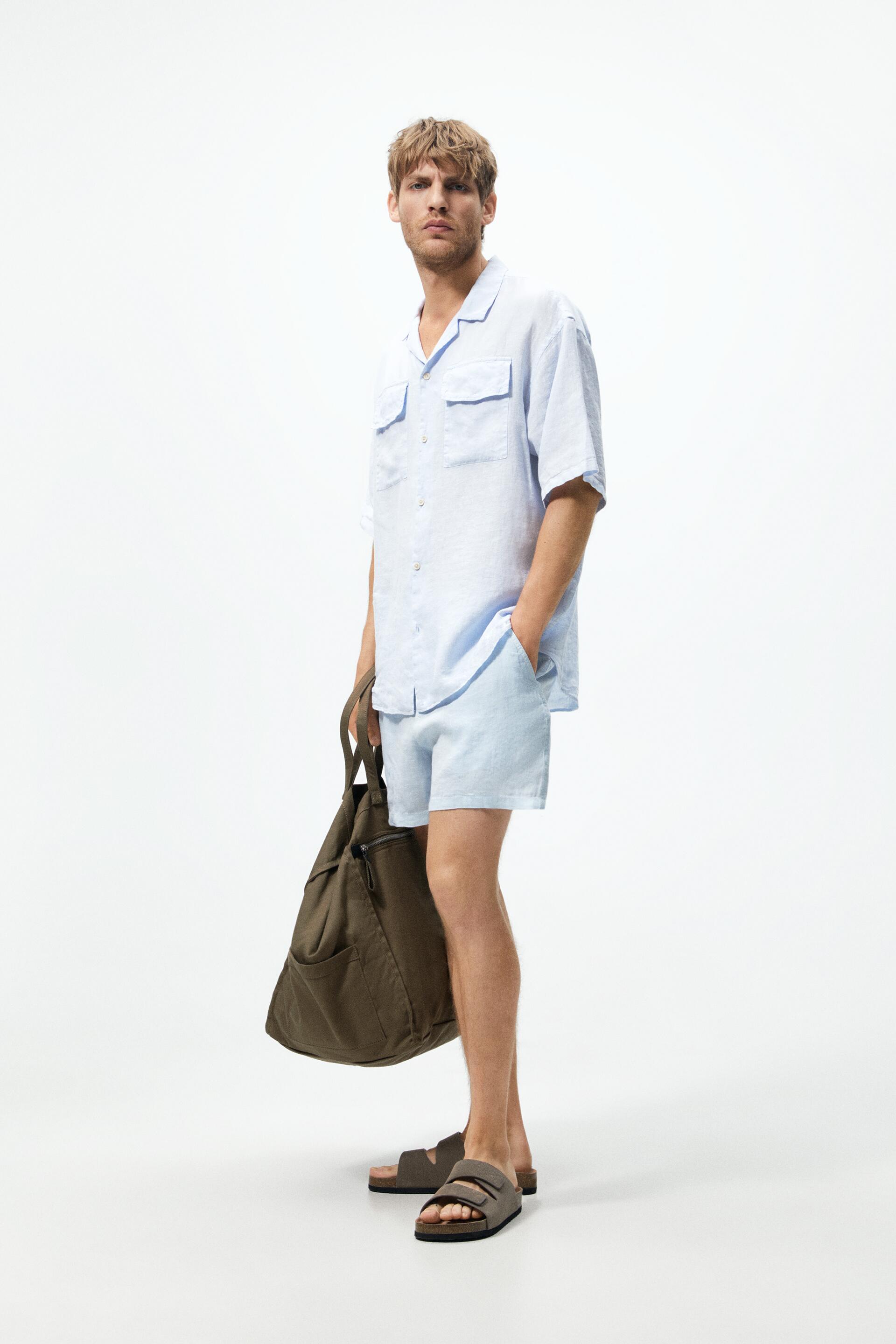 

Рубашка мужская ZARA 04702262 голубая M (доставка из-за рубежа), 04702262