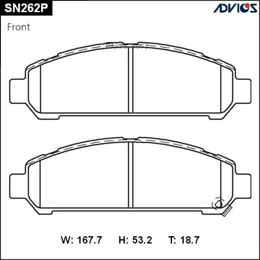 

Тормозные колодки ADVICS дисковые SN262P