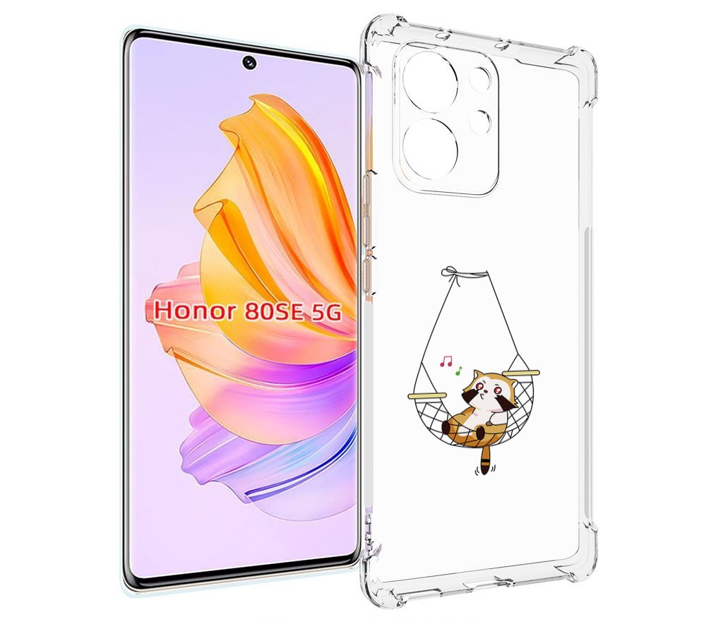 

Чехол MyPads енот-на-гамаке для Honor 80 SE, Прозрачный, Tocco