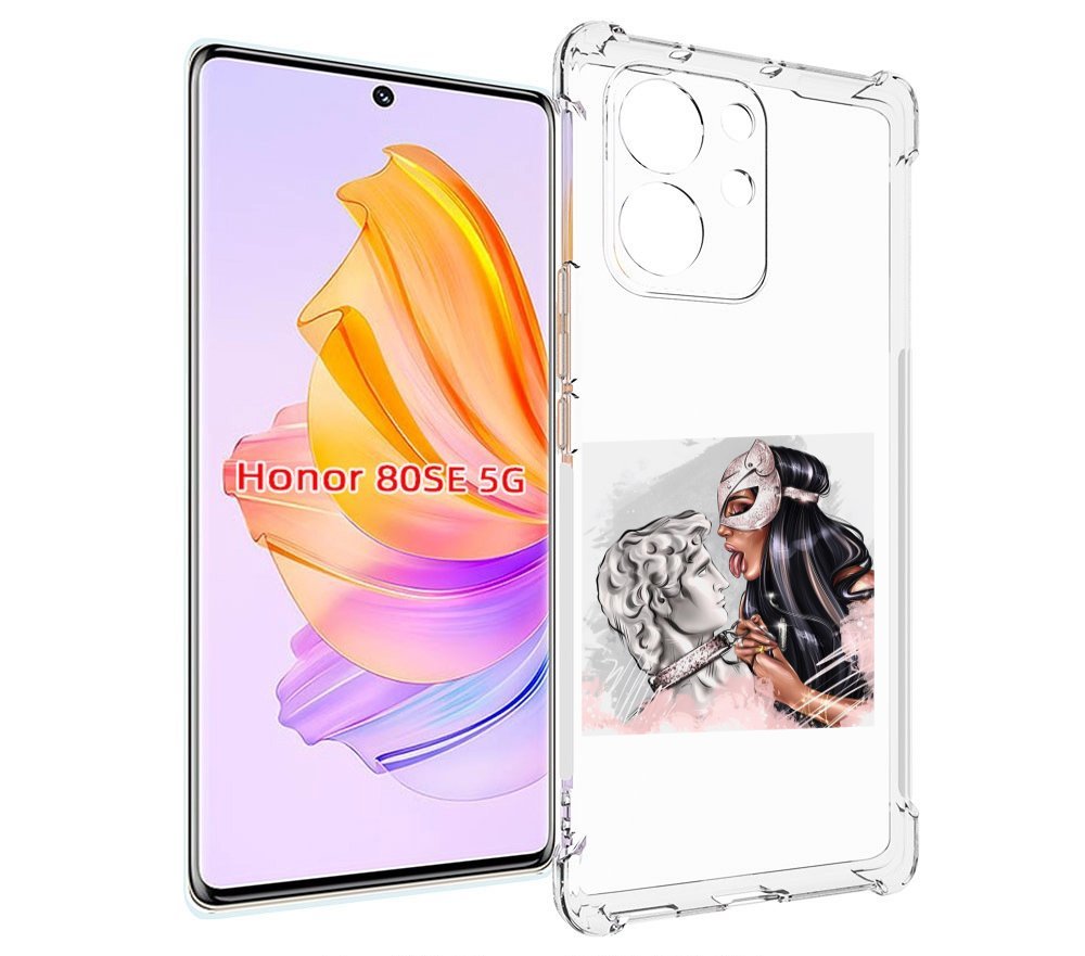 

Чехол MyPads девушка-флирт женский для Honor 80 SE, Прозрачный, Tocco