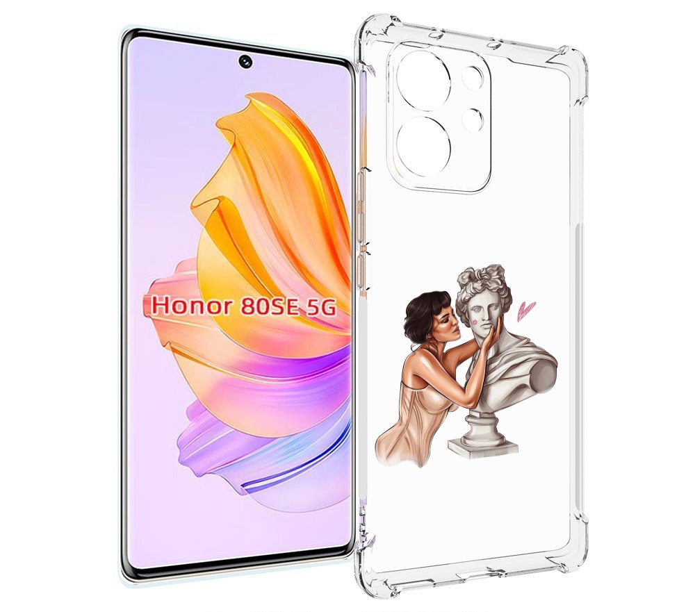 

Чехол MyPads девушка-со-статуей женский для Honor 80 SE, Прозрачный, Tocco