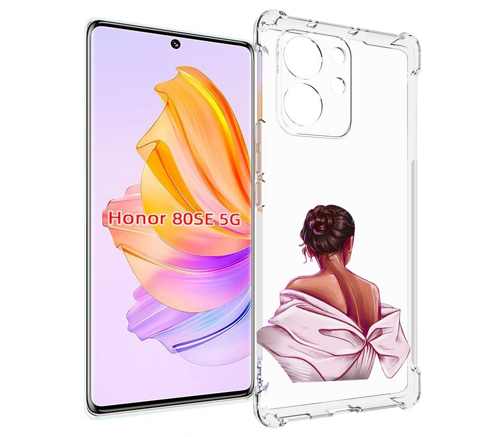 

Чехол MyPads девушка-со-спины женский для Honor 80 SE, Прозрачный, Tocco