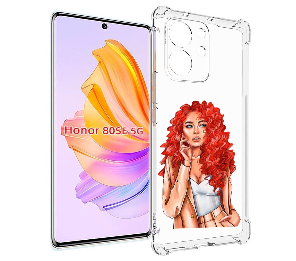 

Чехол MyPads девушка-с-яркими-волосами женский для Honor 80 SE, Прозрачный, Tocco