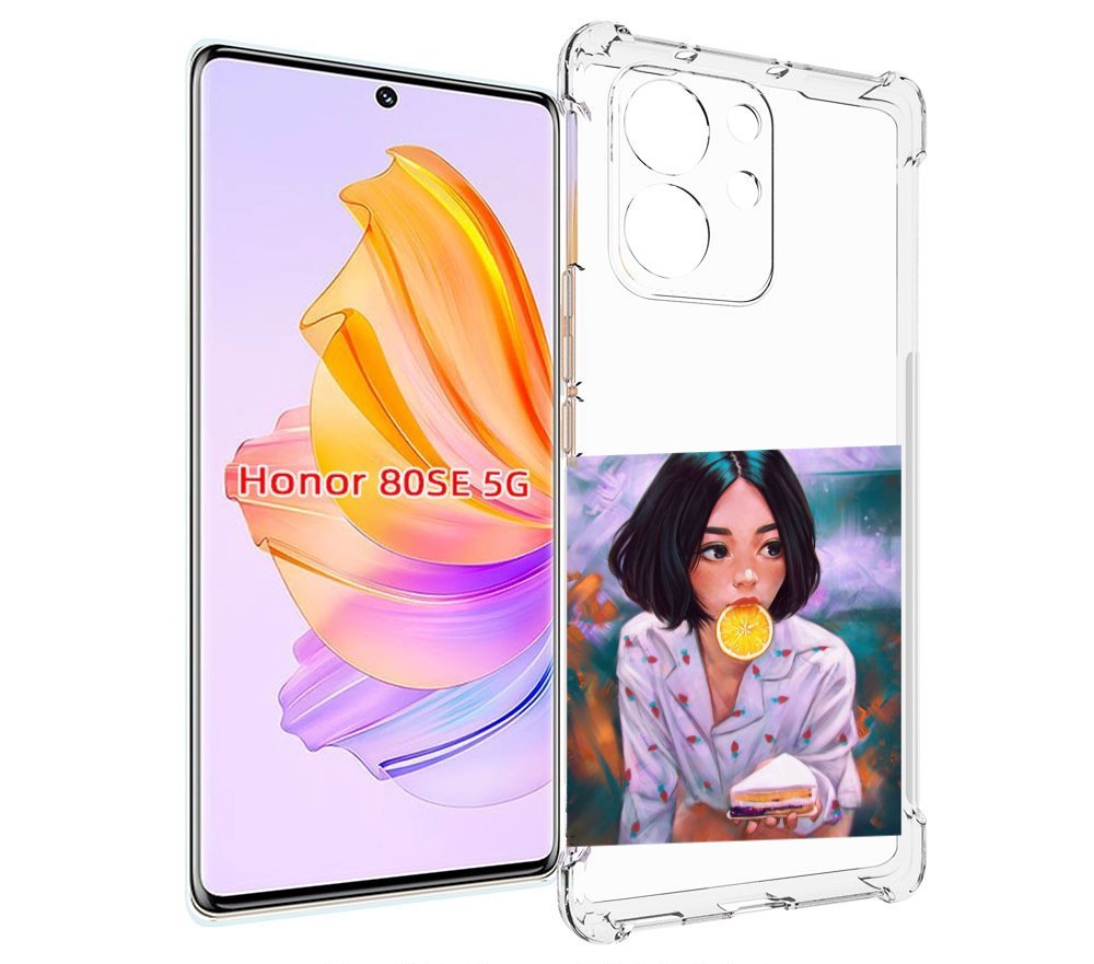 

Чехол MyPads девушка-с-чизкейком женский для Honor 80 SE, Прозрачный, Tocco