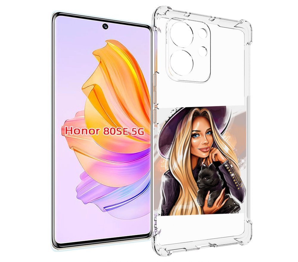 

Чехол MyPads девушка-с-черным-щенком женский для Honor 80 SE, Прозрачный, Tocco