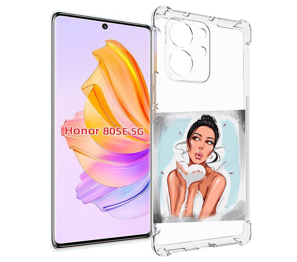 

Чехол MyPads девушка-с-пеной женский для Honor 80 SE, Прозрачный, Tocco