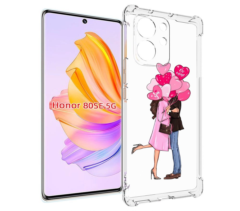 

Чехол MyPads девушка-с-парнем-сердечки женский для Honor 80 SE, Прозрачный, Tocco