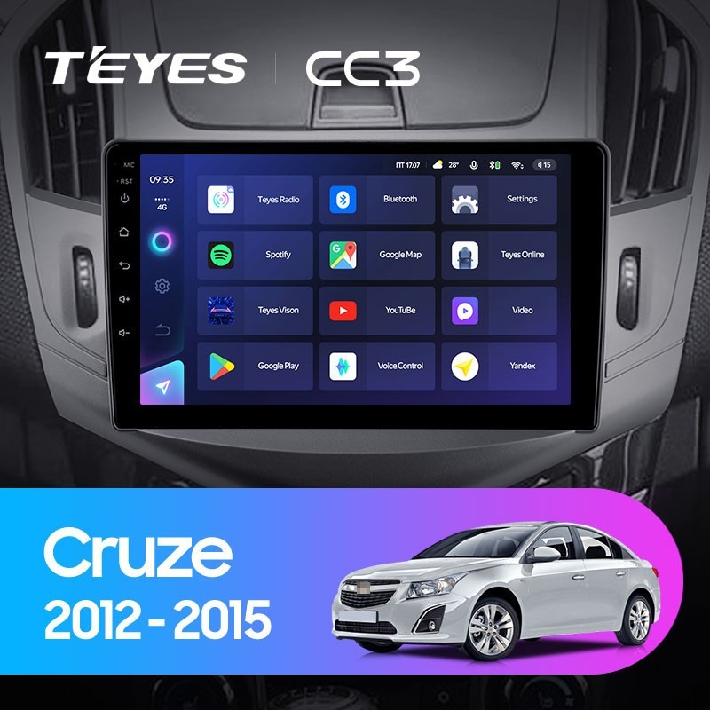 Штатная магнитола Teyes CC3 6128 Chevrolet Cruze J300 J308 2012-2015 4299000₽