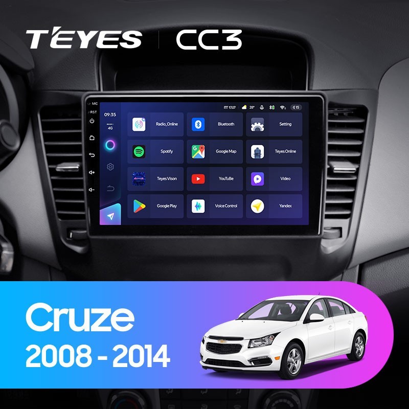 Штатная магнитола Teyes CC3 6128 Chevrolet Cruze J300 2008-2014 4299000₽