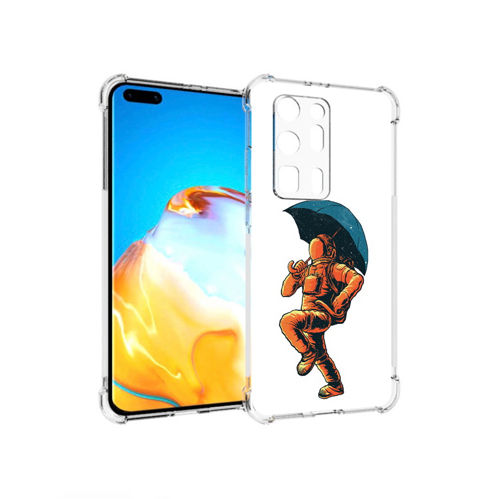 

Чехол MyPads Tocco для Huawei P40 Pro+ шагающий космонавт с зонтом, Прозрачный, Tocco