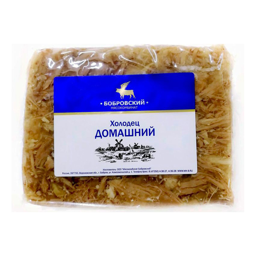 

Холодец вареный Бобровский мясокомбинат Домашний охлажденный