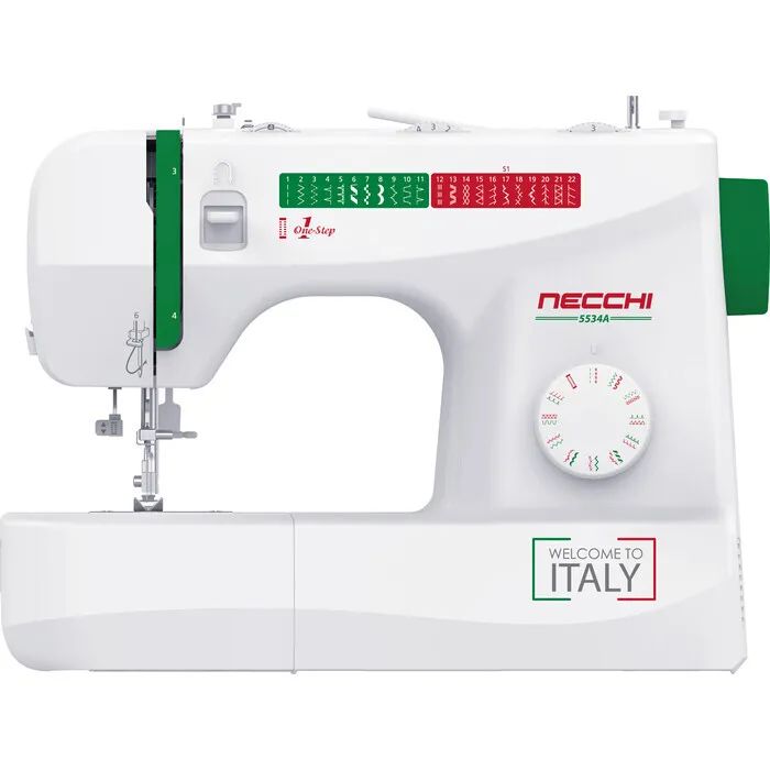 Швейная машина Necchi 5534 А белый, зеленый швейная машина necchi 2517 белый зеленый