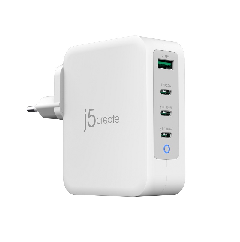 Сетевое зарядное устройство j5create 130W PD USB-C 4-Port Charger: 3x USB-C, 1x USB-A