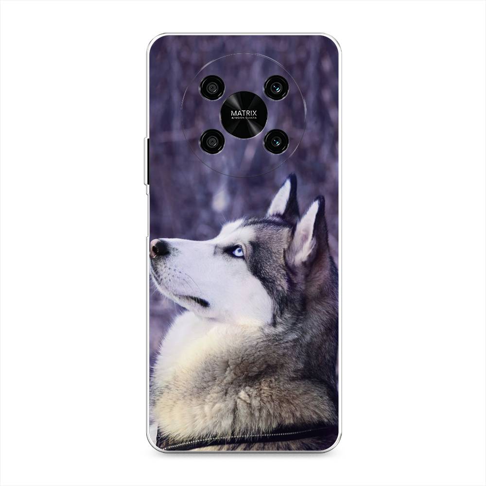 

Чехол на Honor X9 4G "Хаски 1", Фиолетовый;белый, 6108150-1