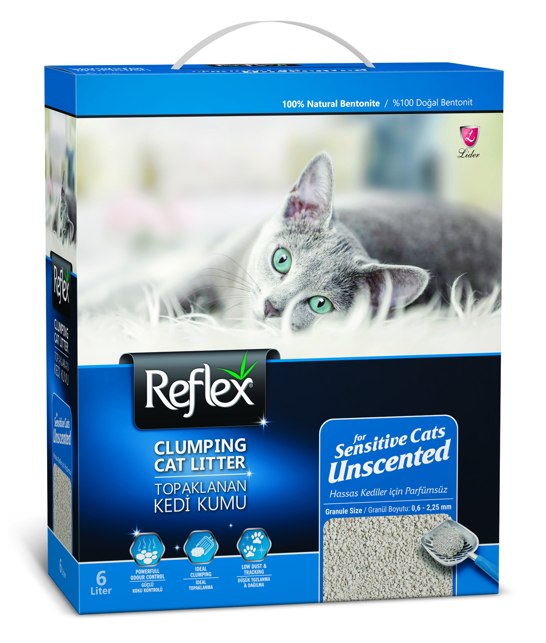 Наполнитель для кошачьего туалета Reflex, премиум, гипоаллергенный, без пыли 6л