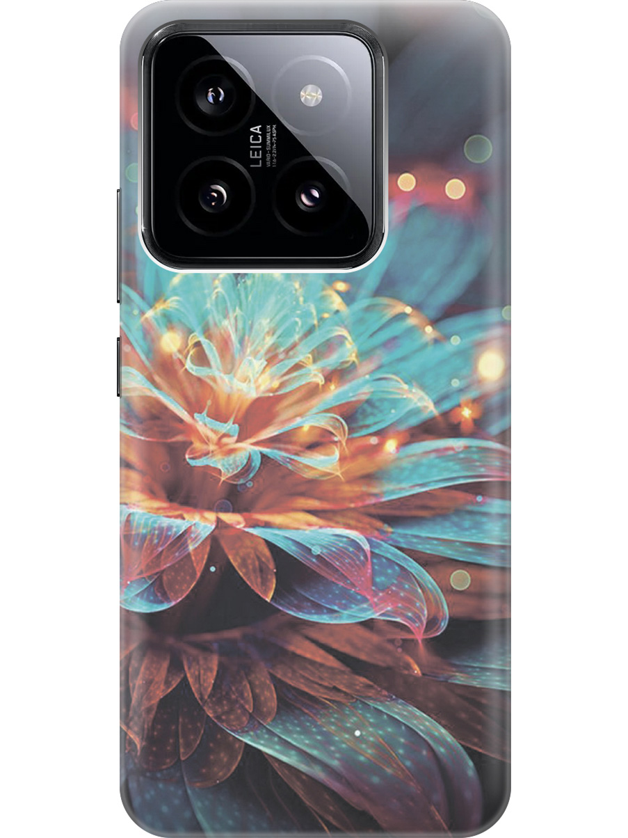 

Силиконовый чехол на Xiaomi 14 с рисунком "Магический цветок", Голубой;красный;черный, 20012082