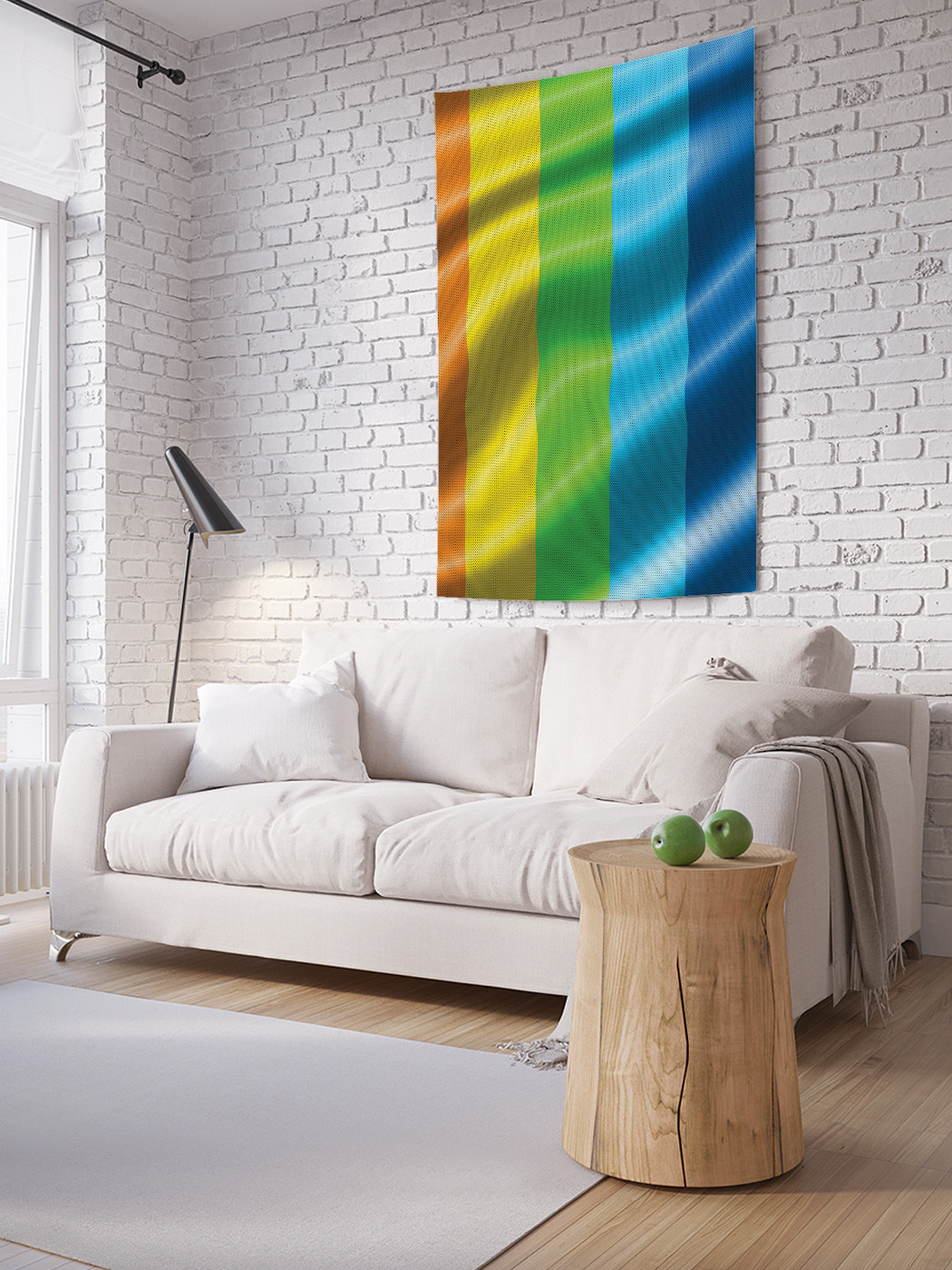 

Вертикальное фотопанно на стену JoyArty Радужные вертикальные полосы 150x200 см, Радужные вертикальные полосы