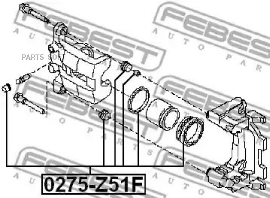

FEBEST Ремком.суппорта зад.NISSAN QASHQAI+2 JJ10E 2008-2013 FEBEST 0275-Z51F