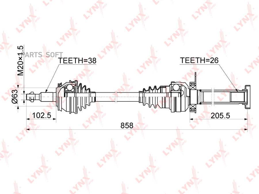 

LYNXAUTO Вал приводной