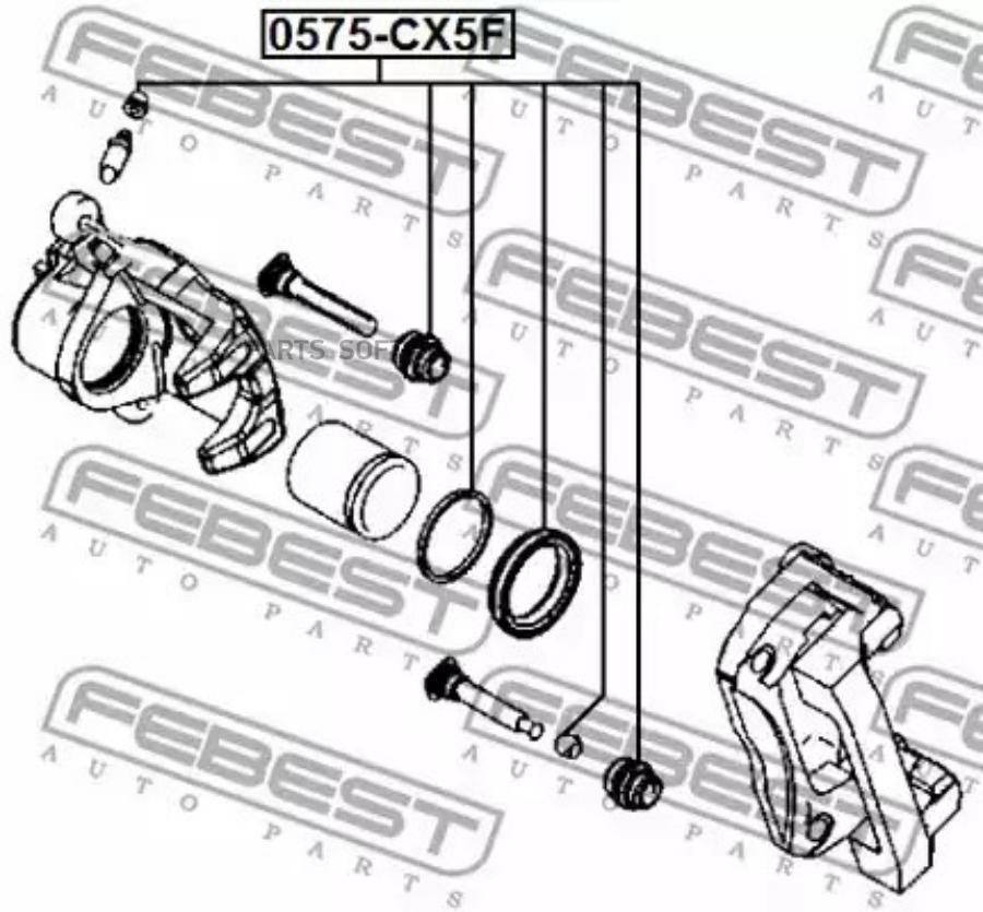 FEBEST Рем суппорта торм.пер.MAZDA CX-5 KE 2011- FEBEST 0575-CX5F