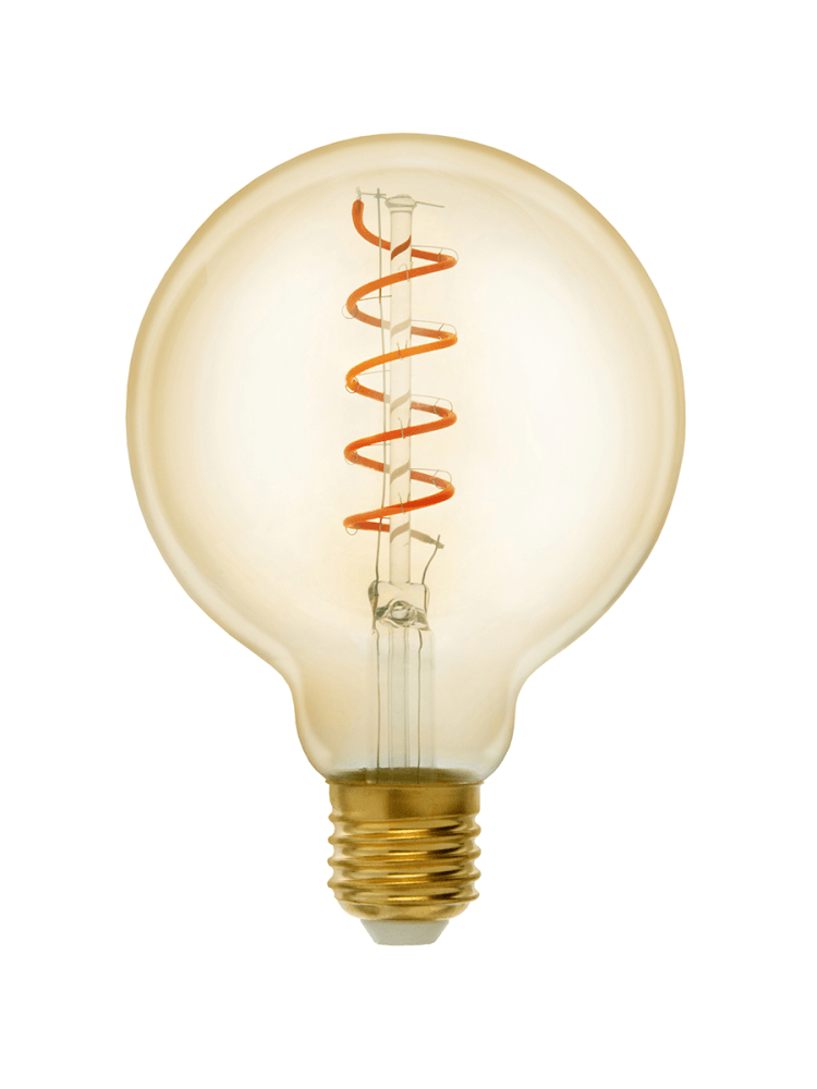фото Лампа светодиодная hiper hiper led filament flexible g95 5w 300lm e27 95135 2400k amber