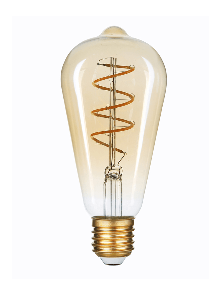 фото Лампа светодиодная hiper hiper led filament flexible st64 5w 300lm e27 64140 2400k amber