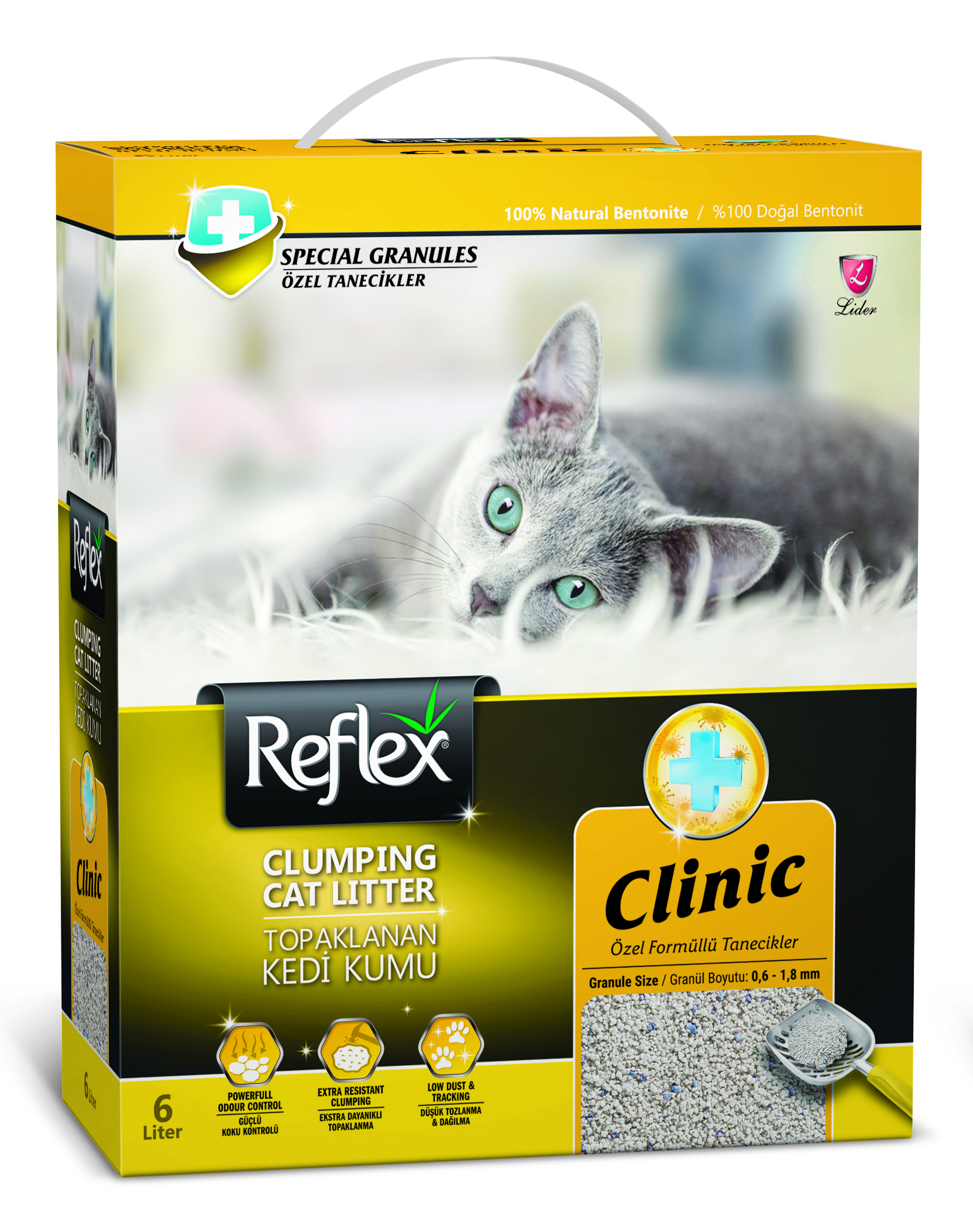Наполнитель для кошачьего туалета Reflex, премиум, гипоаллергенный, гигиенический 6л