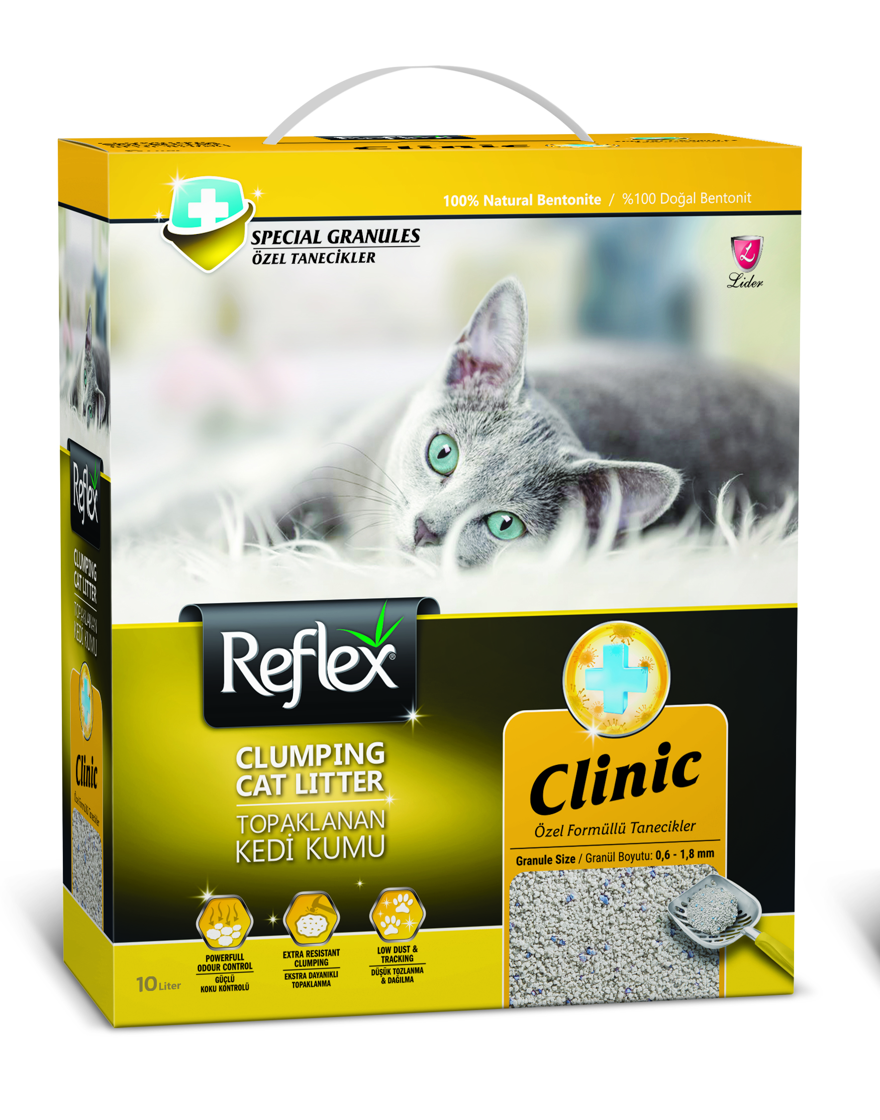 Наполнитель для кошачьего туалета Reflex, премиум, гипоаллергенный, гигиенический 10л