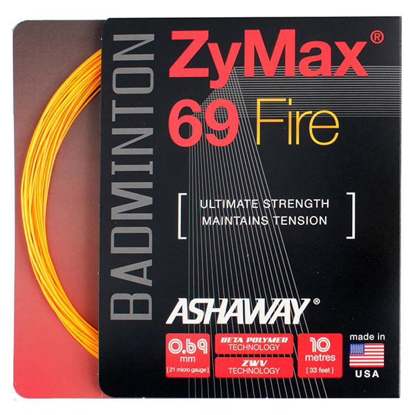 Струны для бадминтонной ракетки Ashaway Zymax Fire 69 10 м, orange
