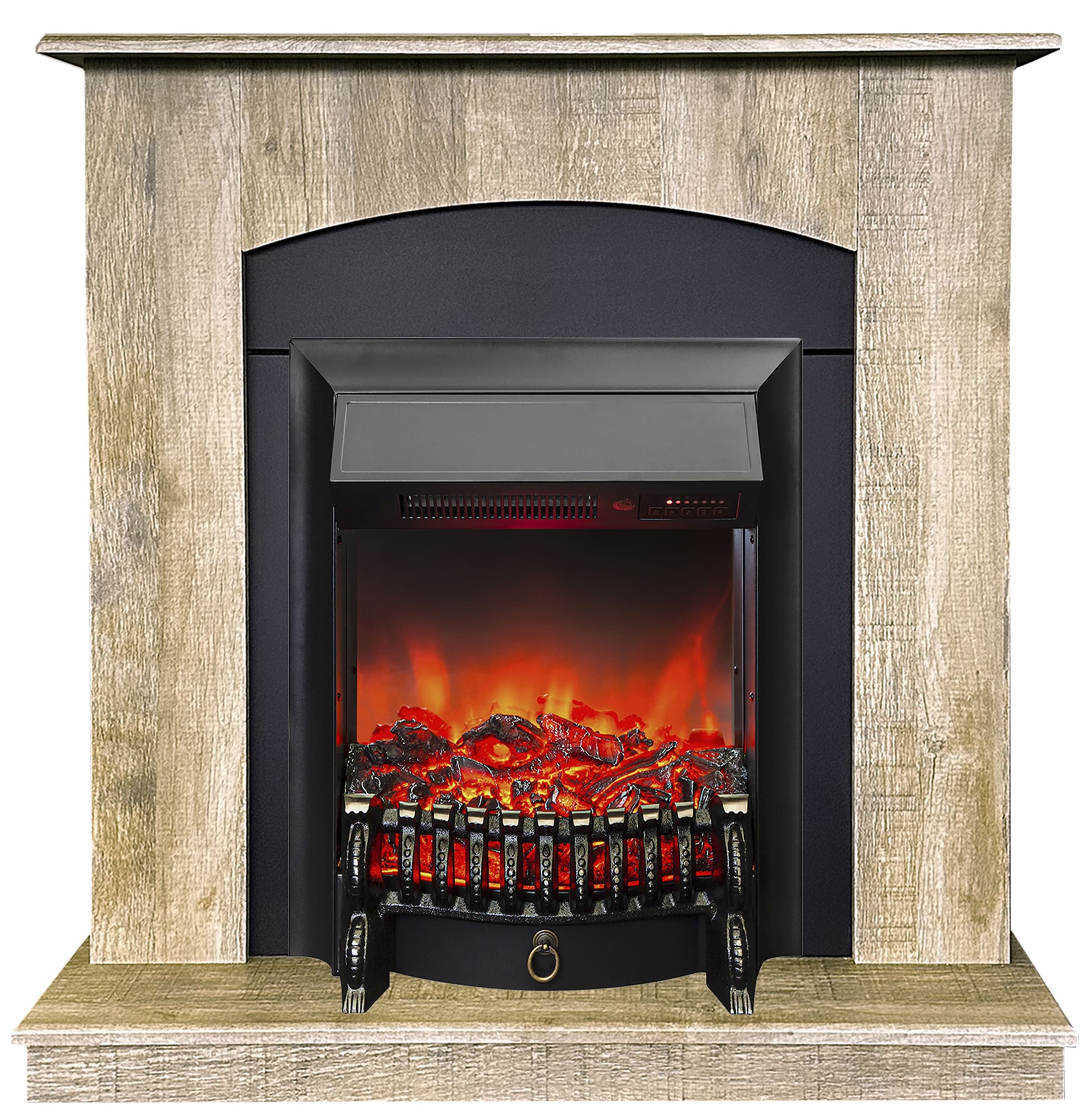 

Электрокамин RealFlame Mona LO с очагом Fobos Lux Black, обогрев, звук потрескивания дров, Mona