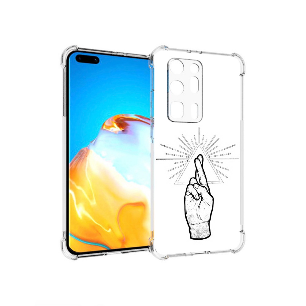 

Чехол MyPads Tocco для Huawei P40 Pro+ черно белая рука, Прозрачный, Tocco