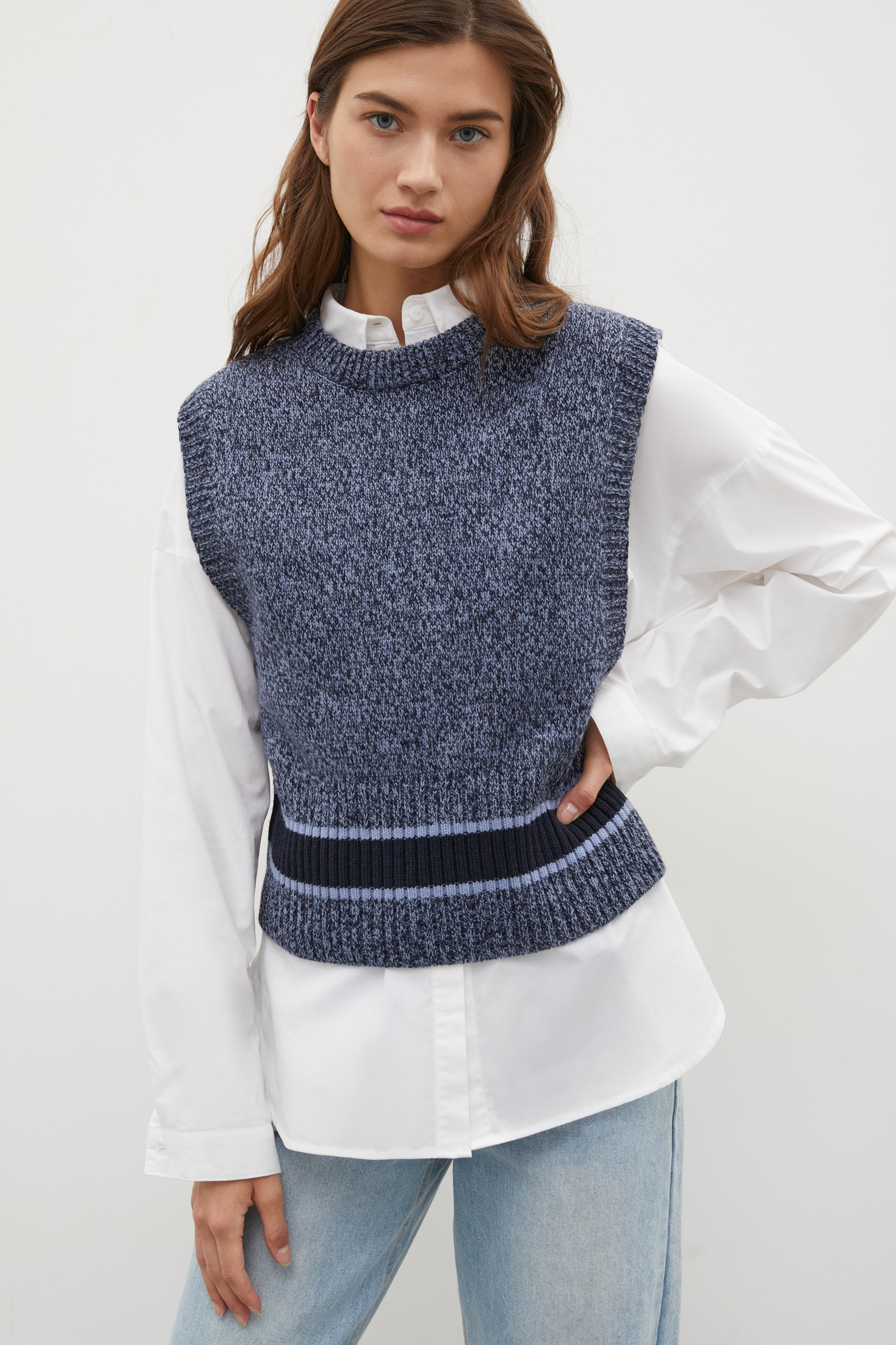 

Жилет женский Finn Flare FAB11111 синий 2XL, FAB11111