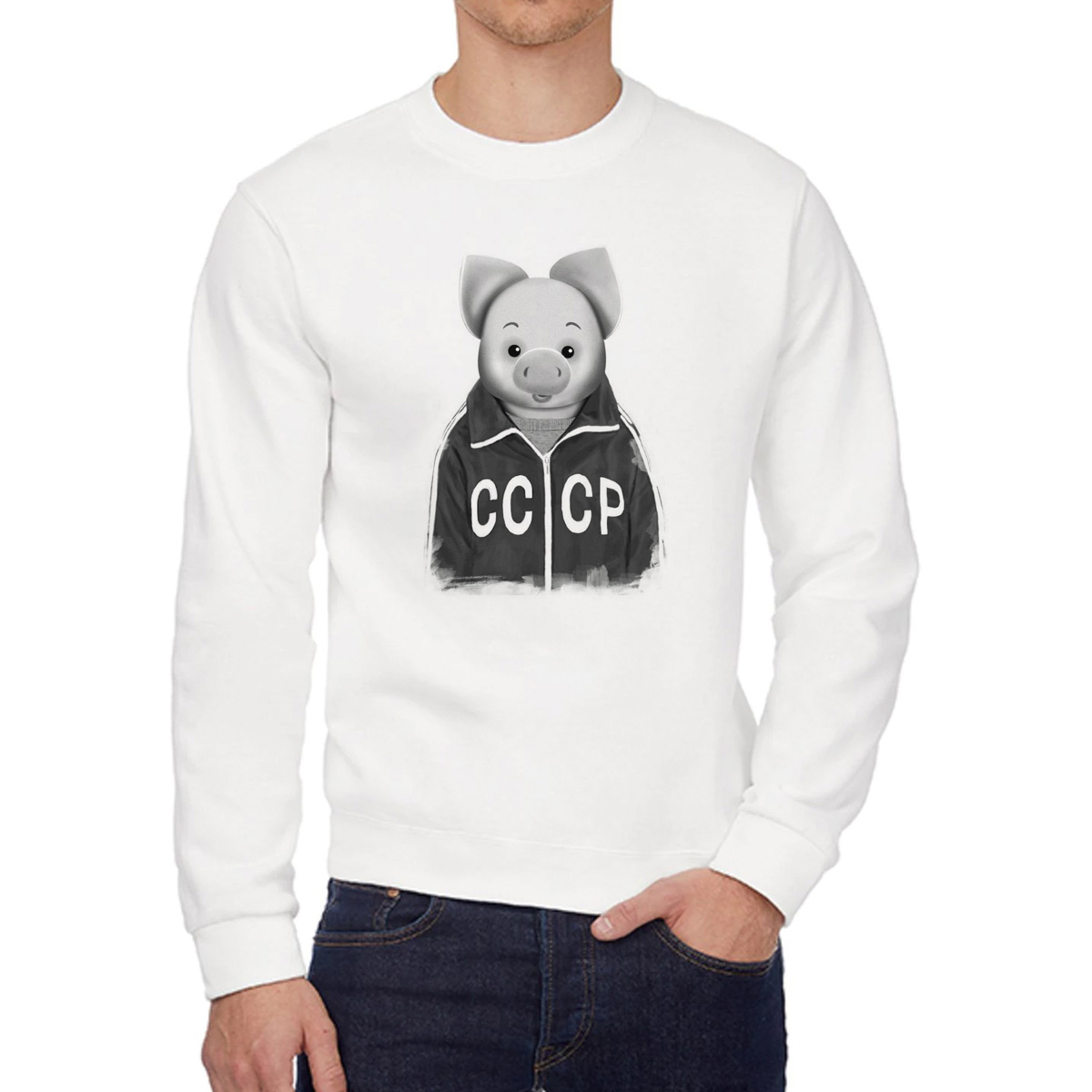 

Свитшот унисекс CoolPodarok W01550 белый 54 RU, 54W01550