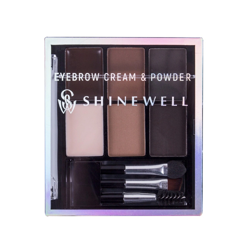 Универсальный набор для стилизации бровей Shinewell Eyebrow Cream & Powder BC1-3/1 1 шт состав для ламинирования бровей lami brow universal 3 care 1 5 мл