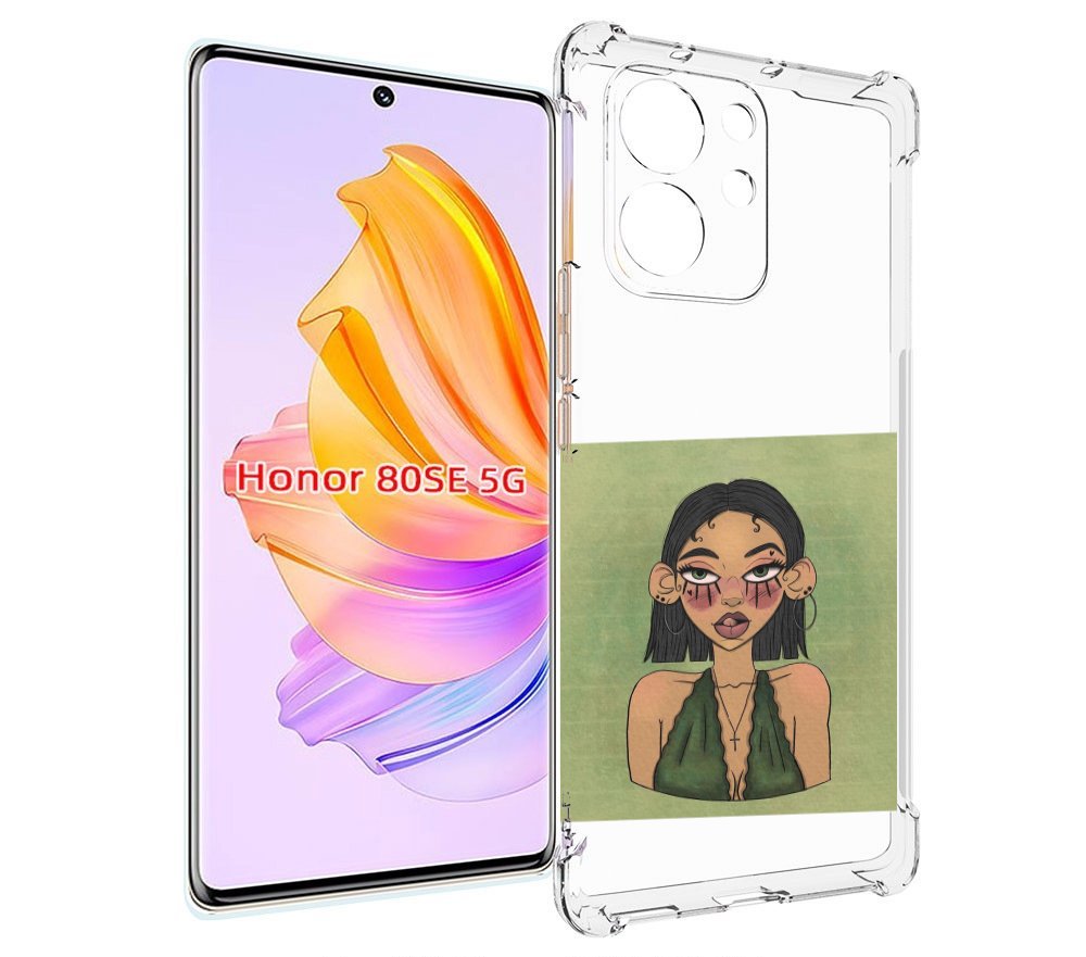 

Чехол MyPads девушка-с-каре-и-тату для Honor 80 SE, Прозрачный, Tocco