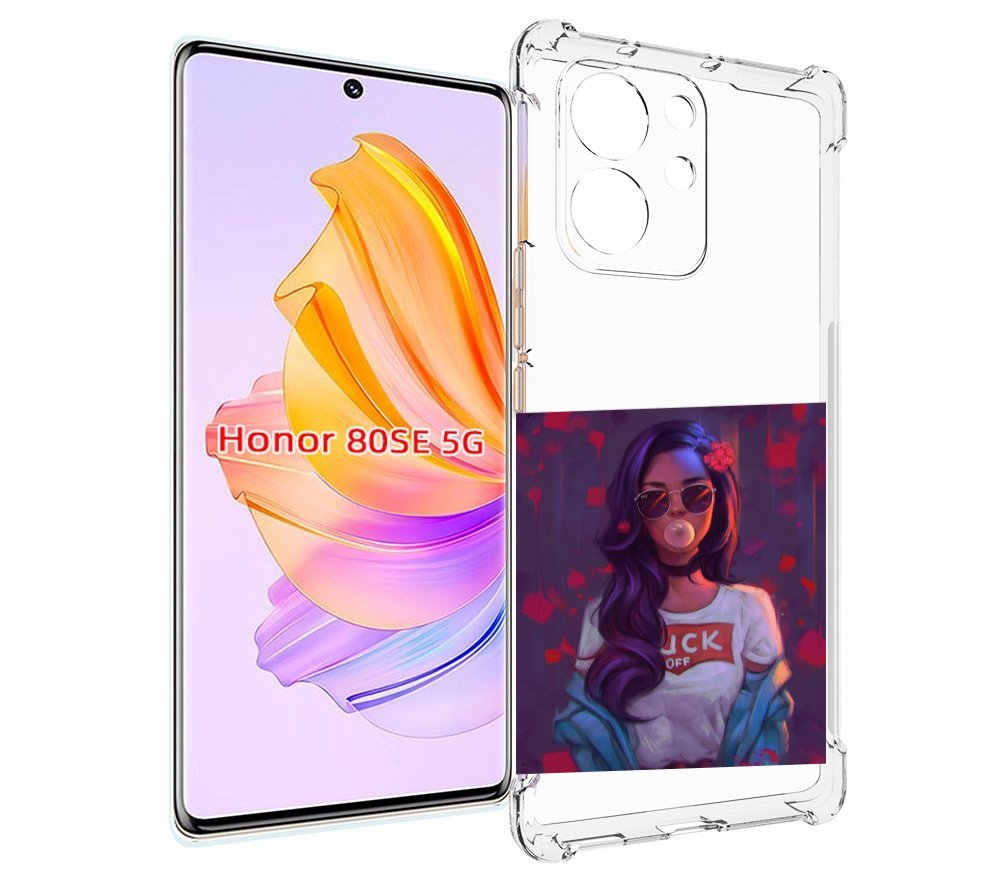 

Чехол MyPads девушка-с-жвачкой женской для Honor 80 SE, Прозрачный, Tocco