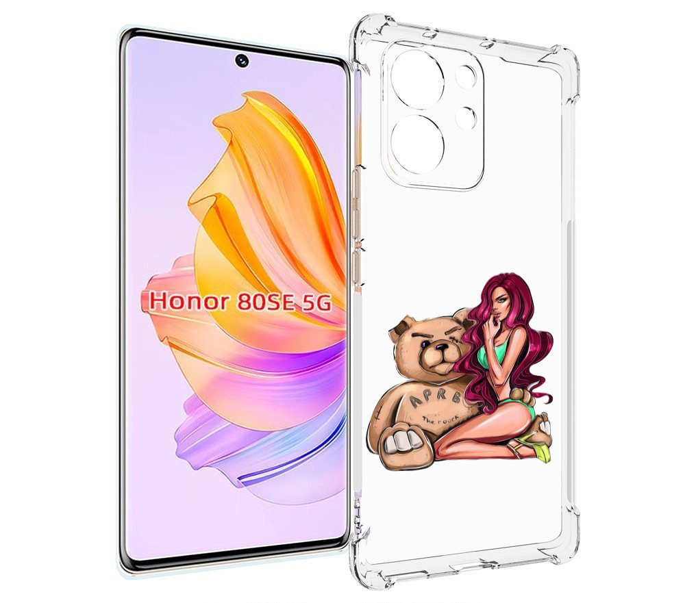 

Чехол MyPads девушка-с-большим-плюшевым-мишкой для Honor 80 SE, Прозрачный, Tocco